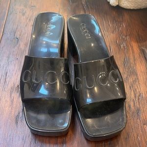 Gucci rubber sandals with heel size 40–9